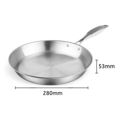 SOGA Dual Burners Cooktop Stove 28cmStainless Steel Induction Casserole and 28cm Fry Pan