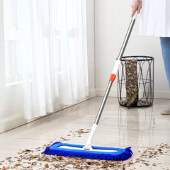 SOGA 80x12 Microfiber Flat Mop Floor Cleaning Pads Rotating Dust Remover Blue