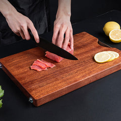 SOGA 2X 26cm Rectangular Wooden Ebony Butcher Block Non-slip Chopping Food Serving Tray Charcuterie Board