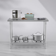 SOGA Commercial Catering Kitchen Stainless Steel Prep Work Bench Table 120*70*85cm