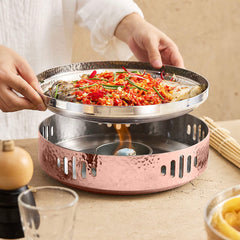 SOGA 28cm Rose Pink An Elegant Hammered Dry Pot Finish for a  Kitchen Essential