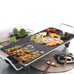 SOGA 2X 48cm Electric BBQ Grill Teppanyaki Tough Non-Stick Surface Hot Plate Kitchen 3-5 Person