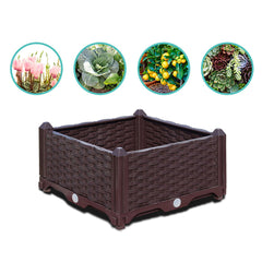 SOGA 2X 40cm Raised Planter Box Vegetable Herb Flower Outdoor Plastic Plants Garden Bed