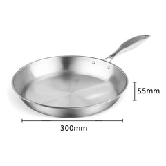 SOGA Dual Burners Cooktop Stove 30cm Stainless Steel Induction Casserole and 30cm Fry Pan