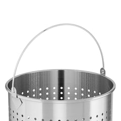 SOGA 2X 50L 18/10 Stainless Steel Perforated Stockpot Basket Pasta Strainer with Handle