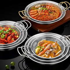 SOGA 29cm Signature Dry Pot crafted with 201 Material in Silver Color and for Kitchen Essential