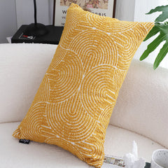 SOGA 35cm Mustard Yellow Throw Pillow Geometric Indoor and Outdoor Corded for Home Decor