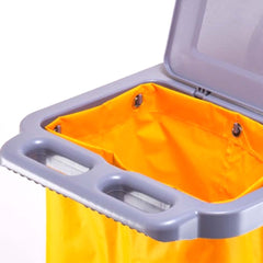 SOGA 3 Tier Multifunction Janitor Cleaning Waste Cart Trolley and Waterproof Bag with Lid