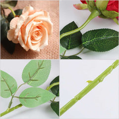 SOGA 10pcs Artificial Silk Flower Fake Rose Bouquet Table Decor Champion