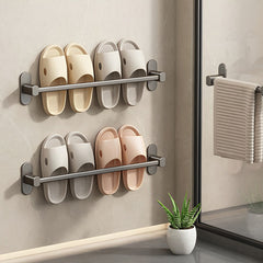 SOGA 2X 49cm Wall-Mounted Slipper Organiser Adhesive Storage Space-Saving Wall Rack