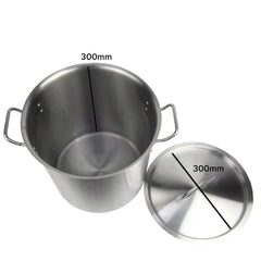 SOGA Stock Pot 21L Top Grade Thick Stainless Steel Stockpot 18/10 Without Lid