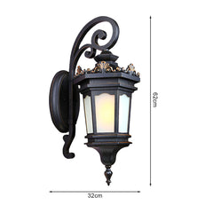 SOGA 62cm Vintage Lantern Wall Light Elegant Aluminum & Glass Design