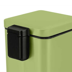 SOGA 2X Foot Pedal Stainless Steel Rubbish Recycling Garbage Waste Trash Bin Square 12L Green