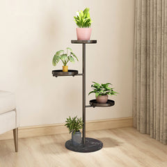 SOGA 2X 3 Tier Black Round Plant Stand Flowerpot Tray Display Living Room Balcony Metal Decorative Shelf