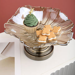 SOGA Bronze Tulip Crystal Glass Fruit Bowl Candy Holder Countertop Dessert Serving Basket Decor