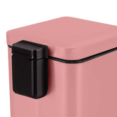 SOGA 2X Foot Pedal Stainless Steel Rubbish Recycling Garbage Waste Trash Bin Square 12L Pink