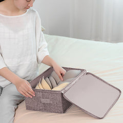 SOGA 2X Coffee Small Portable Double Zipper Storage Box Moisture Proof Clothes Basket Foldable Home Organiser