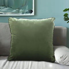 SOGA 45cm Subtle Army Green Foliage Velvet Square Throw Pillow