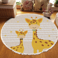 SOGA 120cm Cute Cartoon Animal Non-Slip Thick and Ultra-Soft Carpet Flannel Rug