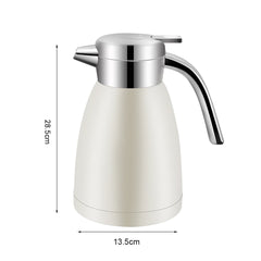 SOGA 2.2L Stainless Steel Water Bottle Insulated Vacuum Flask Coffee Jug Thermal White