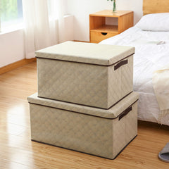 SOGA 2X Small Beige Non-Woven Diamond Quilt Grid Fabric Storage/ Organizer Box