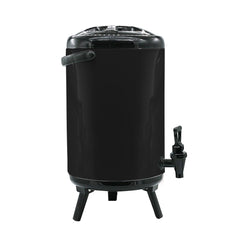 SOGA 4X 12L Stainless Steel Insulated Milk Tea Barrel Hot and Cold Beverage Dispenser Container with Faucet Black