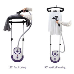 SOGA Garment Steamer Vertical Twin Pole Clothes 1700ml 1800w Professional Steaming Kit Purple