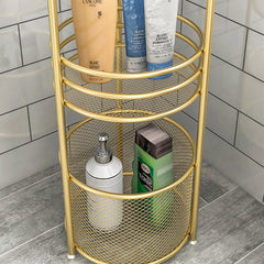 SOGA 3 Tier Bathroom Freestanding Storage Shelf Multifunctional Display Rack Organiser with Basket