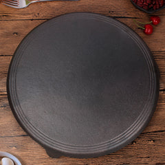 SOGA 33CM Reversible Round Cast Iron Crepes Pan Baking Cookie Pancake Pizza Bakeware