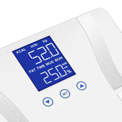 SOGA 2X Glass LCD Digital Body Fat Scale Bathroom Electronic Gym Water Weighing Scales White