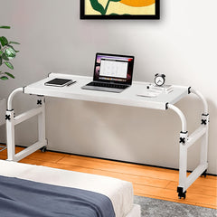 SOGA 2X 120x45cm White Cross Bed Movable Desk Table w/ Adjustable Length & Height