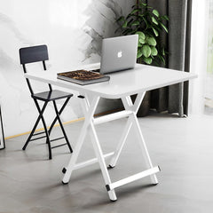 SOGA 2X White Dining Table Portable Square Surface Space Saving Folding Desk with Lacquered Legs  Home Decor