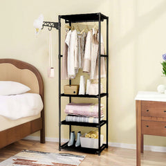 SOGA 2X 45x35cm Hanging Clothes Rack Storage w/ 3 Layer Organizer Adjustable Shelves, Sturdy, Space-Saving