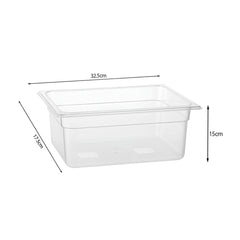 SOGA 150mm Clear Gastronorm GN Pan 1/3 Food Tray Storage Bundle of 4 with Lid