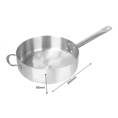 SOGA 2X 26cm Stainless Steel Saucepan Sauce pan with Glass Lid and Helper Handle Triple Ply Base Cookware