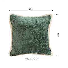 SOGA 45cm Jade Green Home aesthetic chenille texture tassel square Throw Pillow