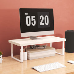 SOGA 2X 40cm White Computer Monitor Elevated Stand Desktop Support Station Rack