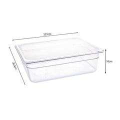 SOGA 100mm Clear Gastronorm GN Pan 1/2 Food Tray Storage Bundle of 4 with Lid