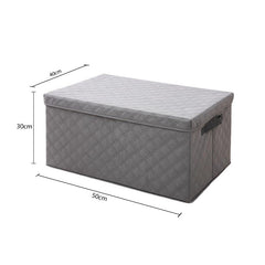 SOGA 2X Large Grey Non-Woven Diamond Quilt Grid Fabric Storage / Organizer Box