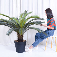 SOGA 2X 155cm Artificial Indoor Cycas Revoluta Cycad Sago Palm Fake Decoration Tree Pot Plant