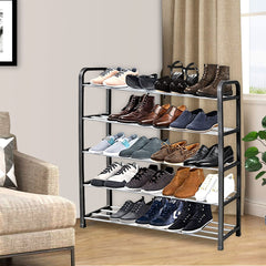 SOGA 2X 71x21cm 5 Layer Shoes and Slippers Organizer Rack Space Saving Shoe Storage Solution for Home Office