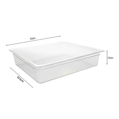 SOGA 150mm Clear Gastronorm GN Pan 1/1 Food Tray Storage Bundle of 2 with Lid