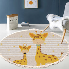 SOGA 120cm Cute Cartoon Animal Non-Slip Thick and Ultra-Soft Carpet Flannel Rug