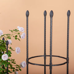 SOGA 2X 73cm 4-Bar Plant Frame Stand Trellis Vegetable Flower Herbs Outdoor Vine Support Garden Rack with Rings