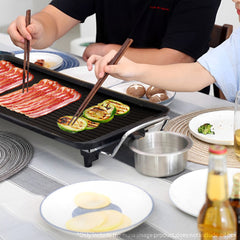 SOGA 2X 48cm Electric BBQ Grill Teppanyaki Tough Non-Stick Surface Hot Plate Kitchen 3-5 Person