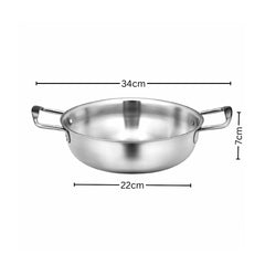 SOGA 22cm Premium Silver Seafood Dry Pot Stockpot Versatile and Durable Kitchen Essential