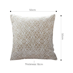 SOGA 2X 50cmThrow Pillow White and Beige Geometric Pattern Accent for Home Decor