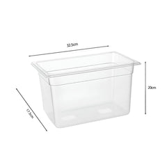 SOGA 200mm Clear Gastronorm GN Pan 1/3 Food Tray Storage Bundle of 6 with Lid