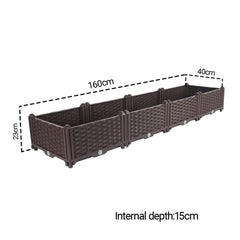 SOGA 160cm Raised Planter Box Vegetable Herb Flower Outdoor Plastic Plants Garden Bed