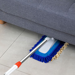 SOGA 80x12 Microfiber Flat Mop Floor Cleaning Pads Rotating Dust Remover Blue